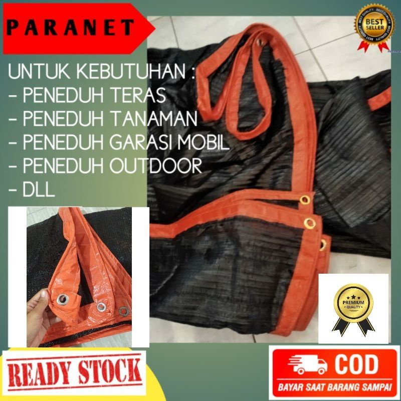 Paranet List 95% Lebar 3 Meter Tepi Di Jahit Rapi Jaring Tanaman Kebun Hidroponik Halaman Taman Tera