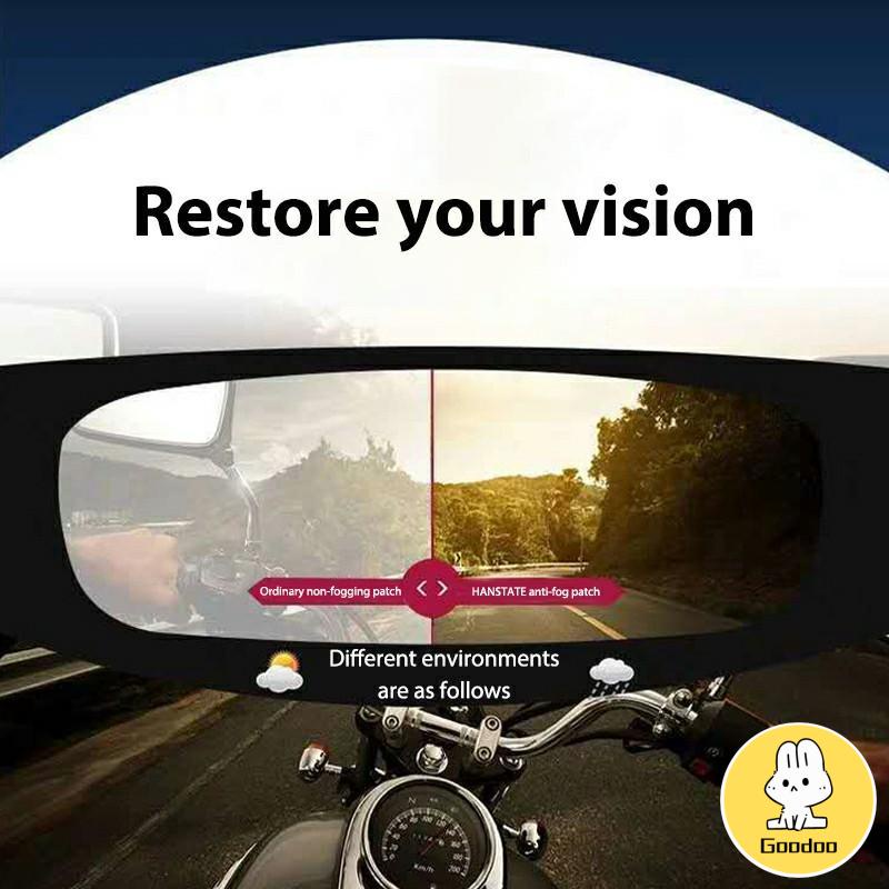 Tongkat Transparansi Tinggi Di Luar Helm Sepeda Motor Tahan Hujan Film Anti-kabut Instalasi Sederhana Mengemudi Aman -Doo