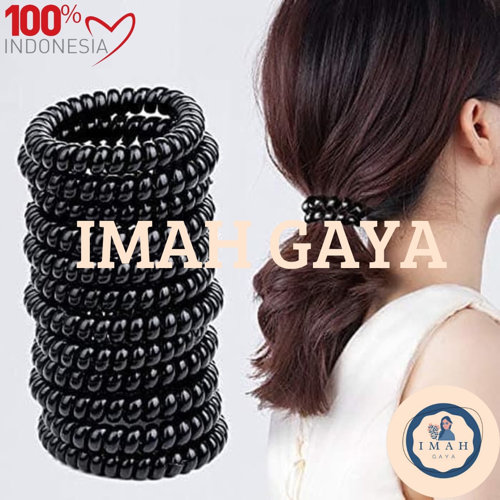 KARET RAMBUT SPIRAL IKAT RAMBUT KOREA KUNCIRAN WANITA MURAH BISA COD