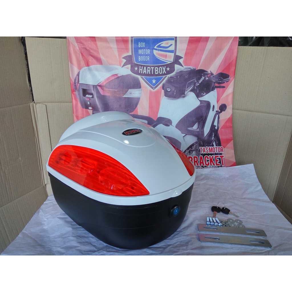 Jual Box Motor Touring Kmi Putih Cocok Motor Matic Beat Vario Mio