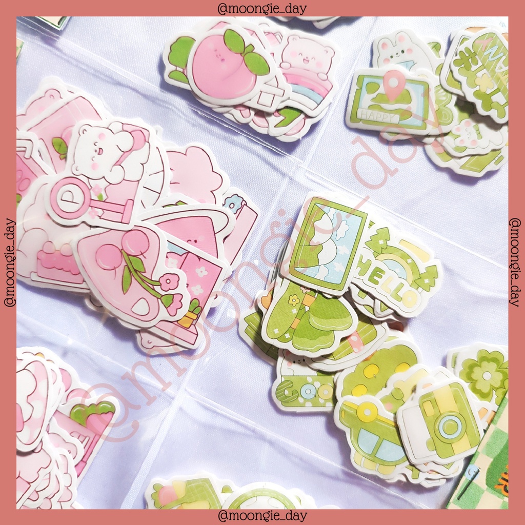 

40 / 15 LEMBAR/BAG STICKER TEMA SMALL BEAR BERUANG KECIL BULLET JURNAL DIARY DIY LUCU MURAH POLAROID DECO