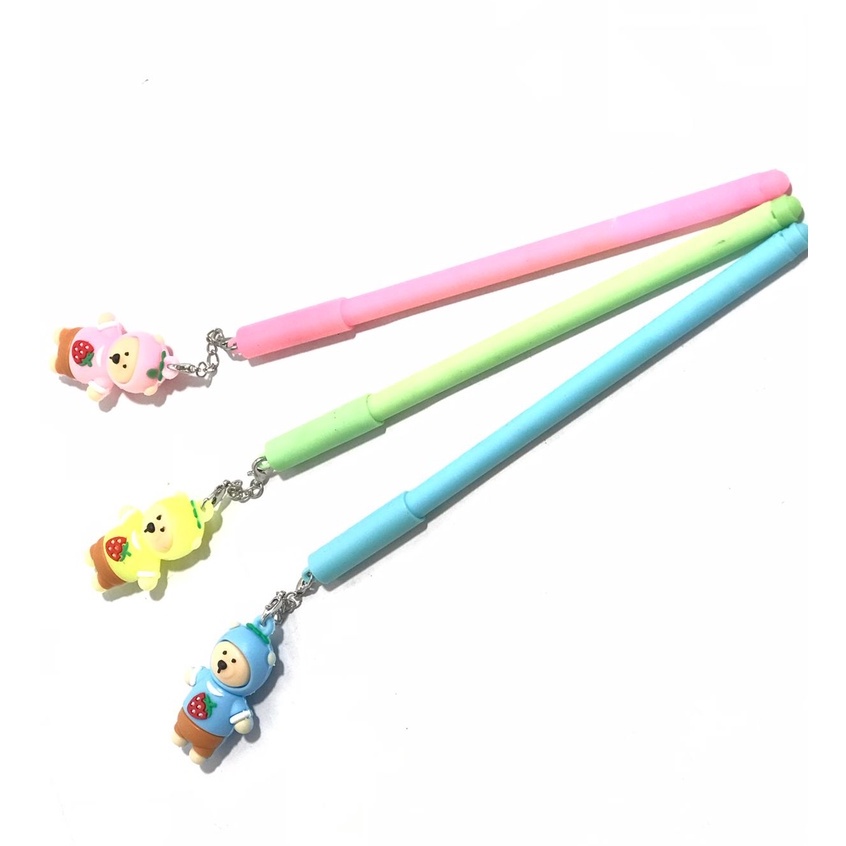 ( Ecer ) PEN GANTUNGAN BONEKA / PULPEN GEL KARAKTER ANAK / PENA GANTUNGAN KUNCI SOUVENIR / POM POM BULU UNICORN PRINCESS FLAMINGO