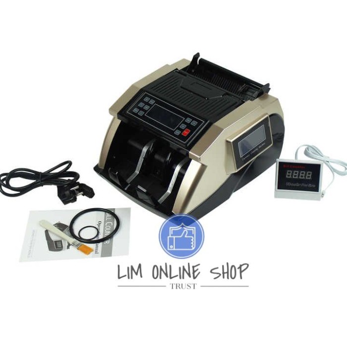 Mesin Penghitung Uang Money Counter Machine Otomatis Deteksi Uang Palsu Display LCD Premium