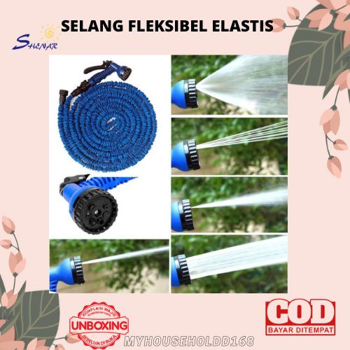 SHENAR SEMPROTAN SELANG FLEKSIBEL ELASTIS MAGIC HOSE 15M / 7.5M - SELANG TAMAN, MOBIL, RUMAH SERBAGUNA , MYHOUSEHOLDD168