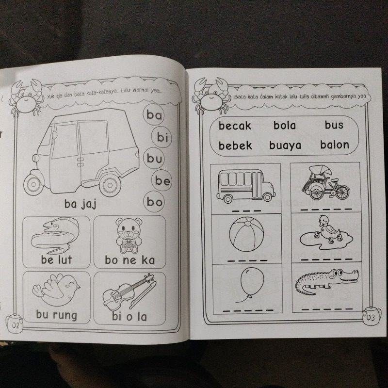 buku ayo belajar membaca 1&amp;2 38 halaman (19x27cm)