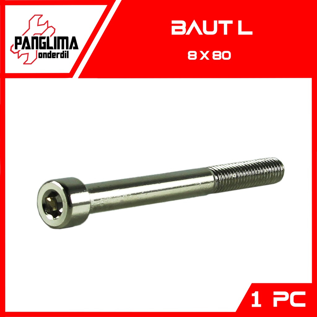 Baut L-L6 M8x80-8x80-M 8 x 80 Kunci-K 6 P-Pitch 1.25 Baud-Bolt