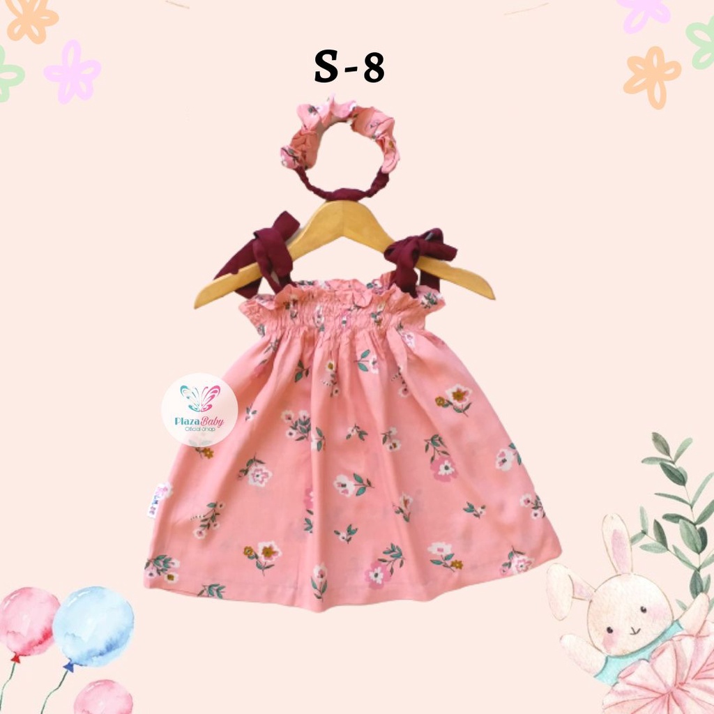 SALE 10.10 plazababyku BBB DRESS NICOLE dress anak perempuan bayi motif bunga lucu free headband