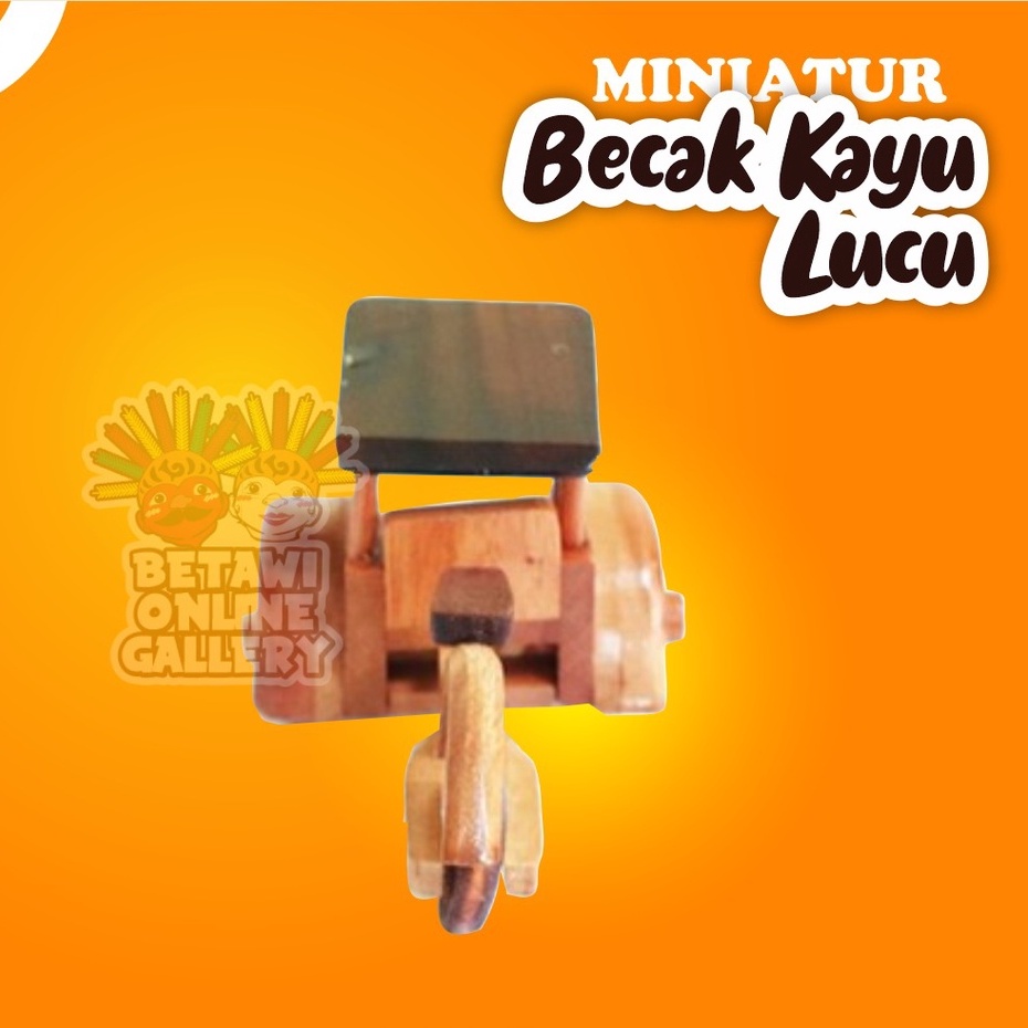 Miniatur Becak Kayu Kecil