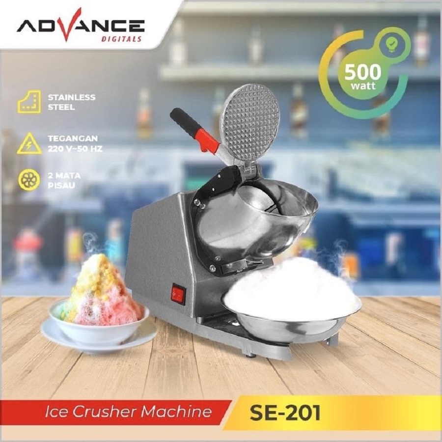 Mesin Serut Parut Parutan Es 2 Mata Pisau Advance SE 201 300W Penghancur Es Listrik Ice Crusher Smashing