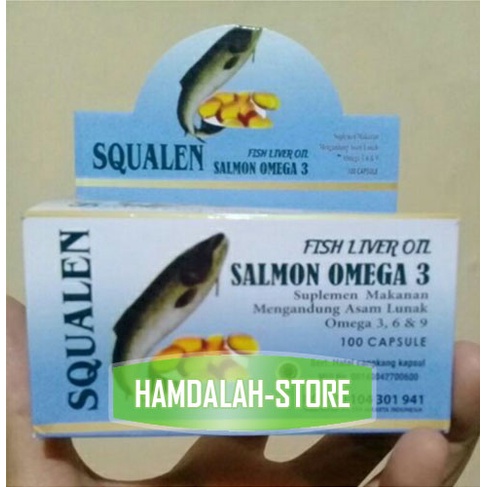 Vitamin Otak Anak dan Dewasa Squalen Minyak Ikan Salmon Omega 3 6 9 isi 100 Softgel Minyak Ikan Anak