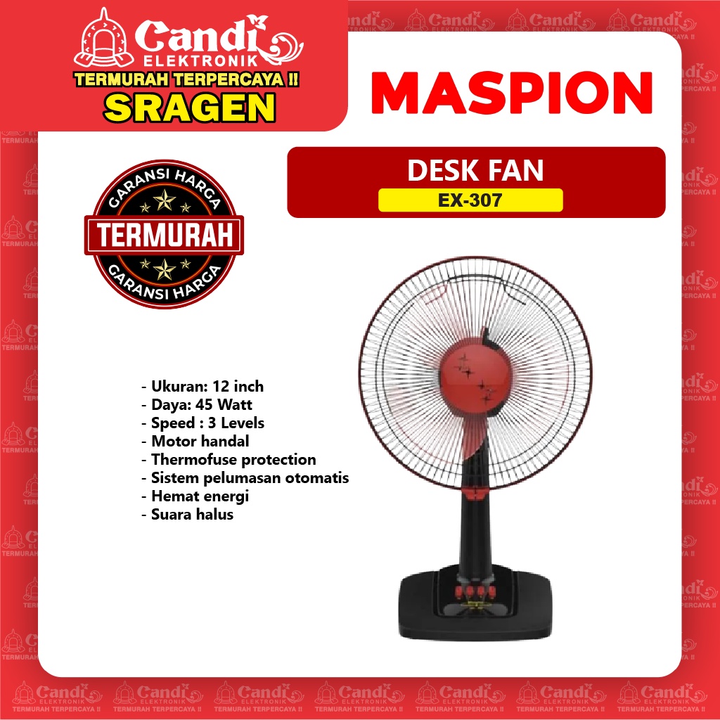 MASPION Desk Fan EX-307 KIPAS ANGIN DUDUK