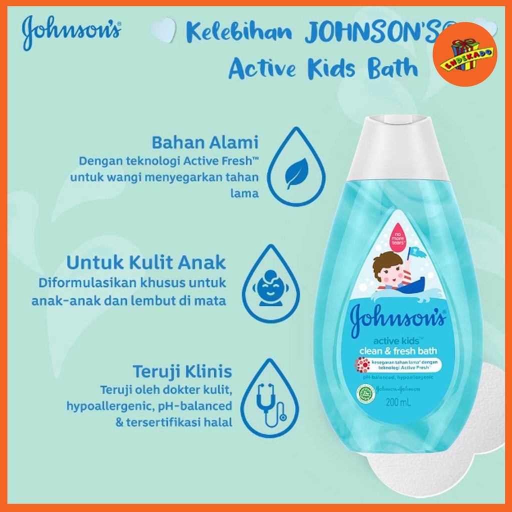 MAKASSAR! JOHNSON'S ACTIVE KIDS CLEAN FRESH BATH 200ML - Sabun Bayi