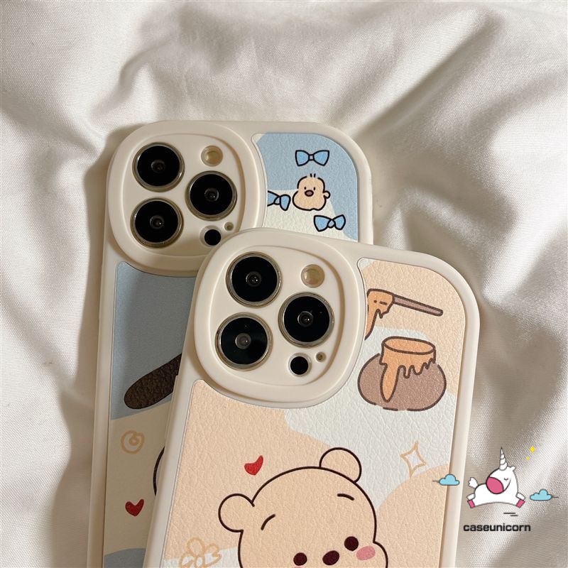 IPHONE Casing Handphone Couple Cocok Untuk Iphone11 12 14 13 Pro MAX 7plus XR 6 6s 78 Plus X XS MAX SE 2020motif Kartun Lucu Pochacco Winnie the Pooh Soft Back Cover