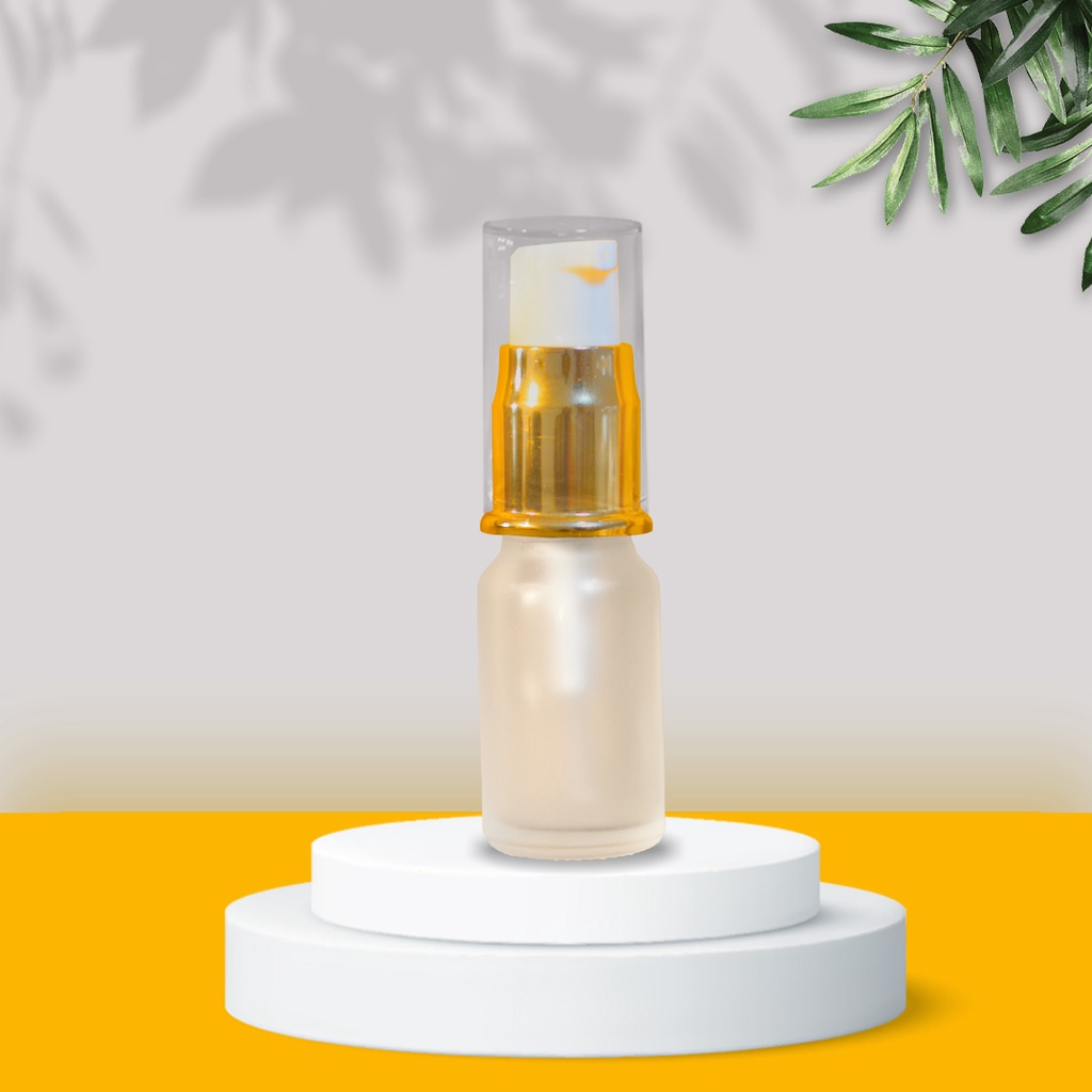 Botol Kaca 10ml Pumptreatment Gold Frosted