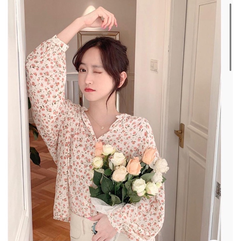 YEJIN FLOWER TOP - ATASAN BLOUSE KOREA MOTIF BUNGA