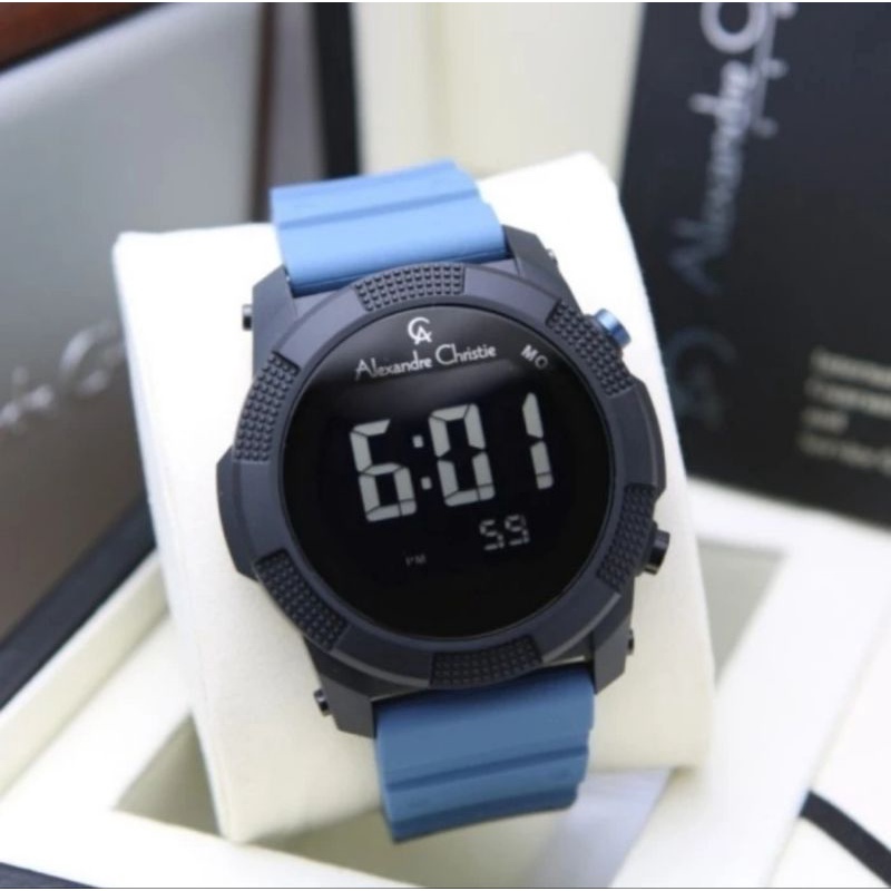 Jam Tangan Pria Alexandre Christie Original AC9367MH Digital Rubber