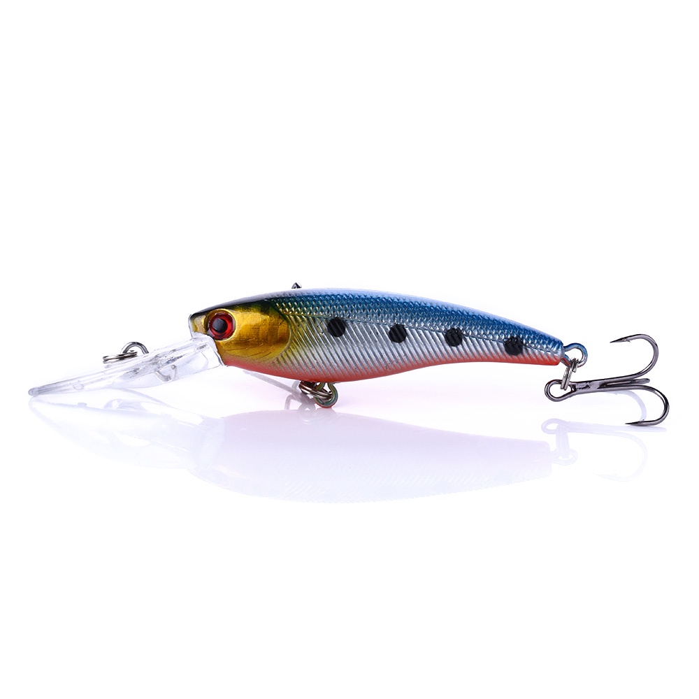 Hengjia 3pc 9cm / 8g Umpan Pancing Ikan Minnow Dengan Kail Treble