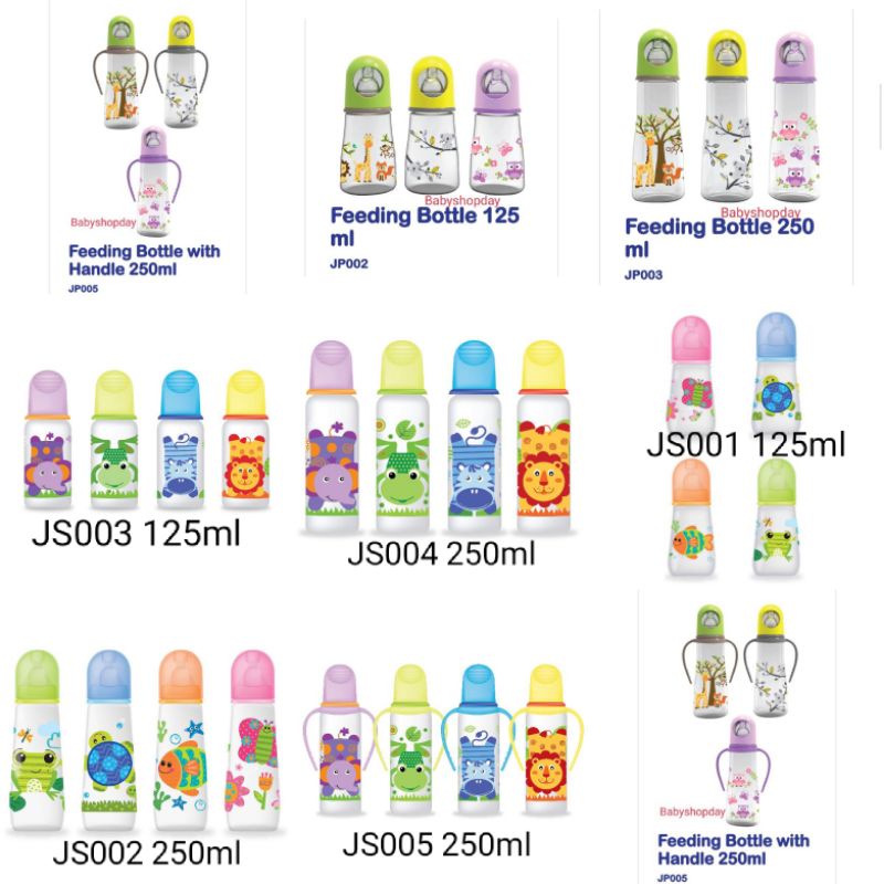 Botol susu baby safe Slim Neck handle, bosu pegangan 125ml 250ml babysafe JS001 JS002 JS005 JP003