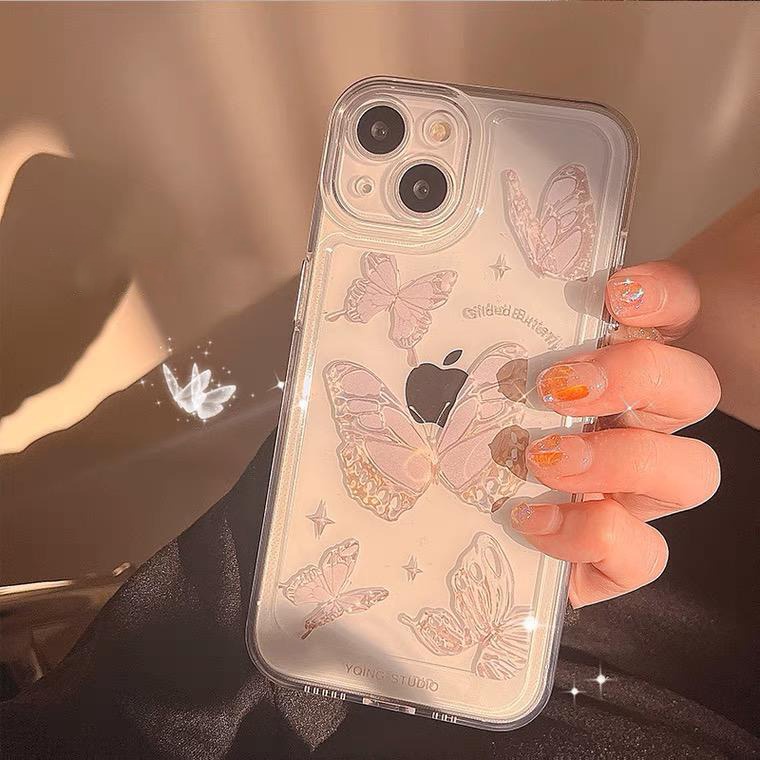 [TPC] Phone Case Bening Transparant BUTTERFLY Kupu -Kupu Card Holder Phone Case IPHONE 7 8 PLUS X XS MAX XR 11 12 13 14 PRO MAX - IP041