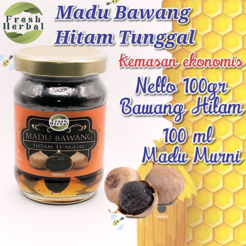 

Madu Bawang Hitam Tunggal Netto 100 gram Black Garlic Madu Murni Kemasan Botol 150ml