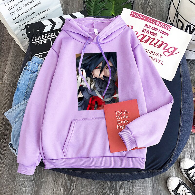 Uchiha Madara Anime Jumper Hoodie II Sweater Hoodie Anime II Sweter Oblong Topi II SIZE M - XL ( Pria &amp; Wanita / Anak &amp; Dewasa )