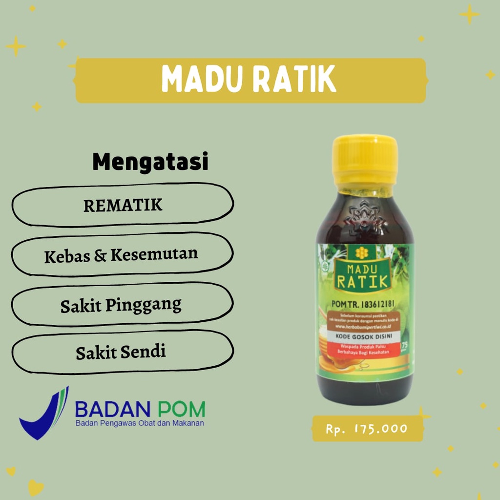 MADU RATIK HERBAL - madu ratik untuk mencegah dan mengobati penyakit persendian dan tulang