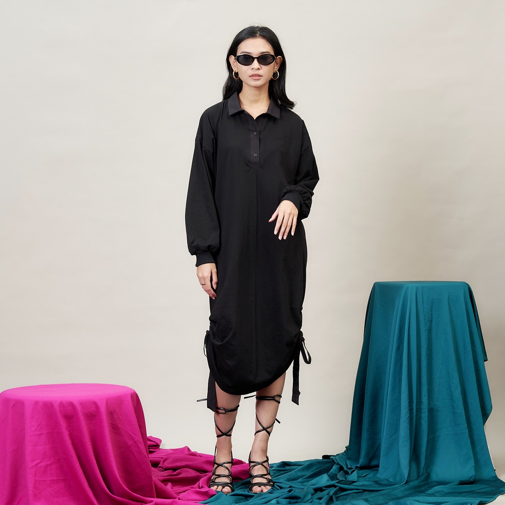 AGNI AMUSE DRESS BLACK - Dress Wanita