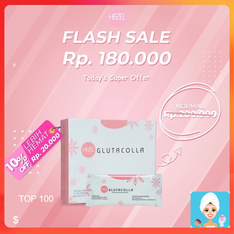 [ML] BPOM - HEZEL GLUTACOLLA COLLAGEN DRINK / MINUMAN KOLAGEN PEMUTIH BADAN