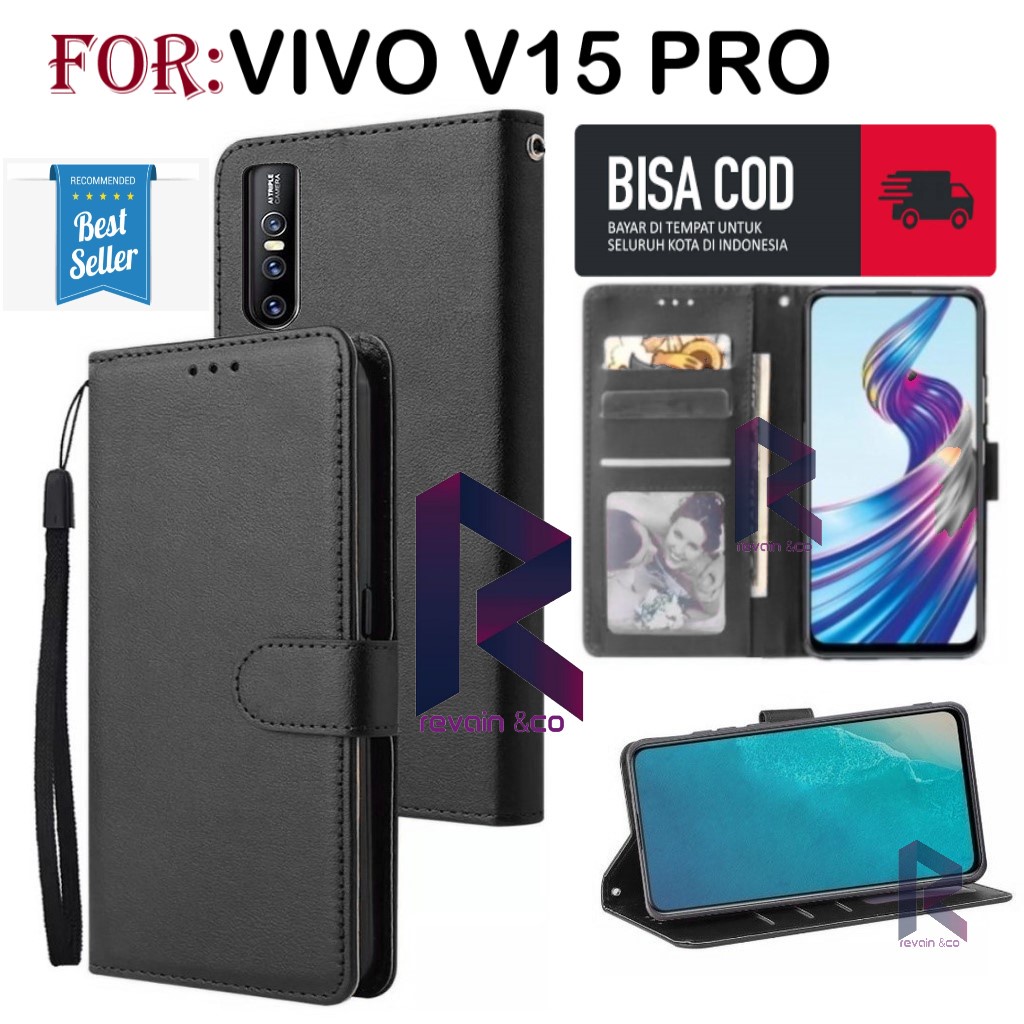 FLIP COVER VIVO V15 PRO FLIP WALLET LEATHER KULIT PREMIUM SARUNG BUKA TUTUP FLIP CASE VIVO V15 PRO