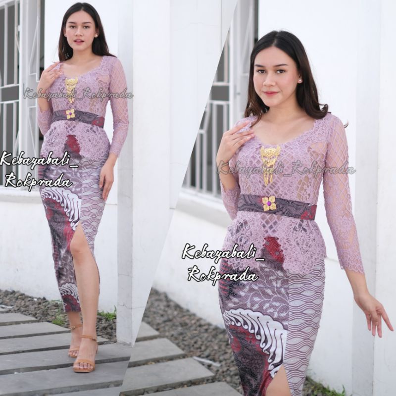 SET KEBAYA LILAC KEBAYA KUTUBARU MODERN GAMIS MODERN KEBAYA BALI