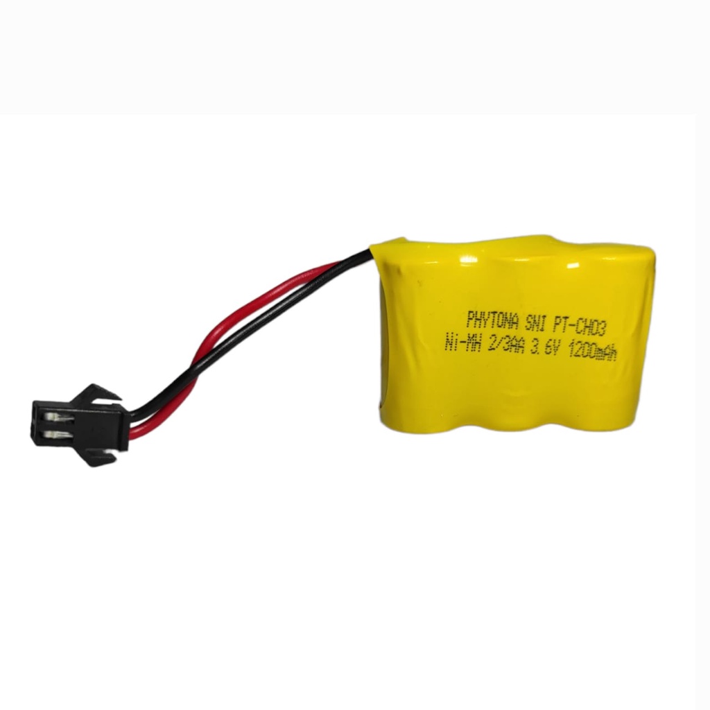 Baterai Mobil Remot Control 3x 2/3AA Ni-Cd 3.6volt - 2000mAh Socket Hitam