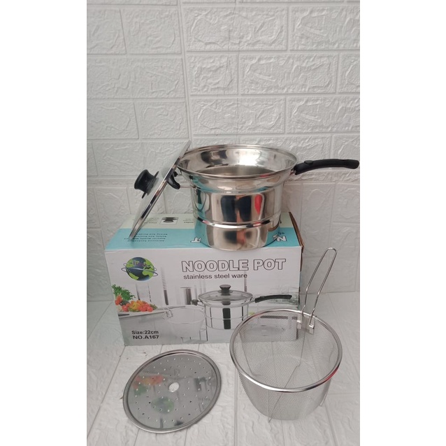 Noodle Pot Stainless Multifungsi/Panci Serbaguna