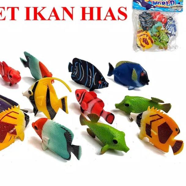12pcs Mainan Miniatur Ikan Hias Hewan Laut Mini Finding Nemo Dory