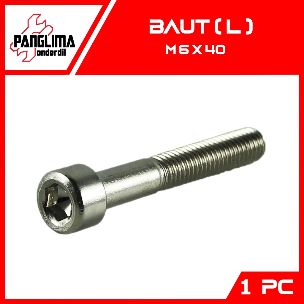 Baut L-L5 M6x40-6X40-M 6 x 40 Kunci-K 5 P-Pitch 1 Baud-Bolt