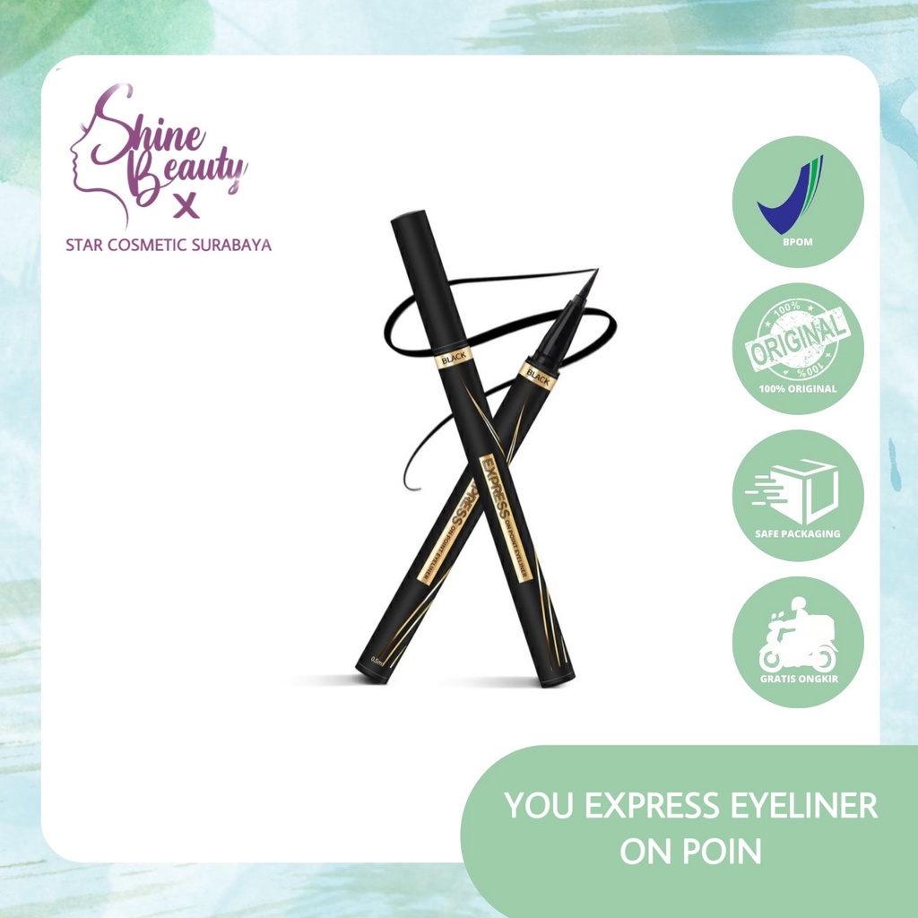 YOU Express On Point Eyeliner / Eyeliner you / you eyeliner / Eyeliner hitam / Eyeliner waterproft
