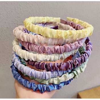 Bando Kerut Scrunchie Korea Bando Kerut Satin Viral Warna Warni