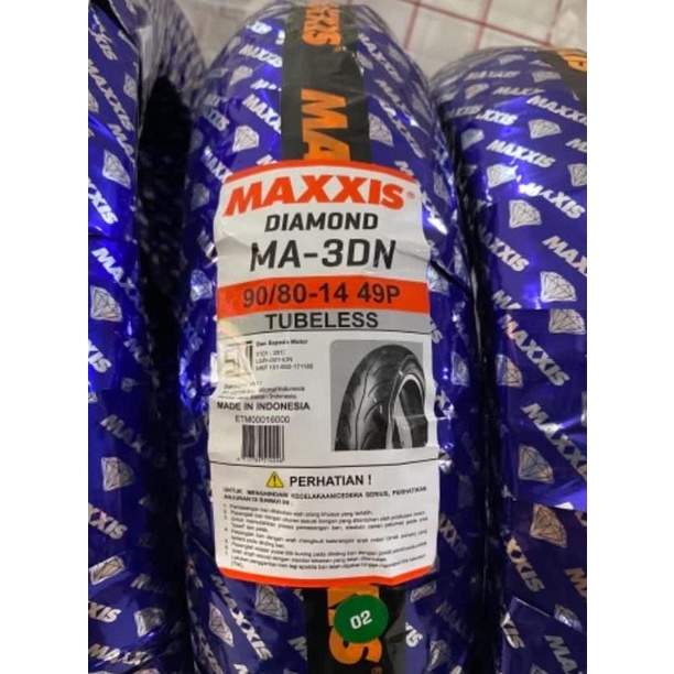 

BAN LUAR 90/80-14 BAN RING 14 MAXXIS DIAMOND MA-3DN TUBELESS