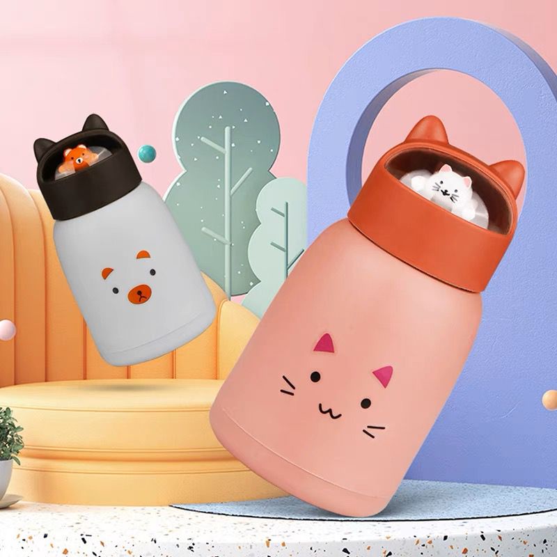 Botol Minum Karakter Lucu Cat 360 ml - Botol Thermos Unik Karakter 3D Karkater BPA FREE