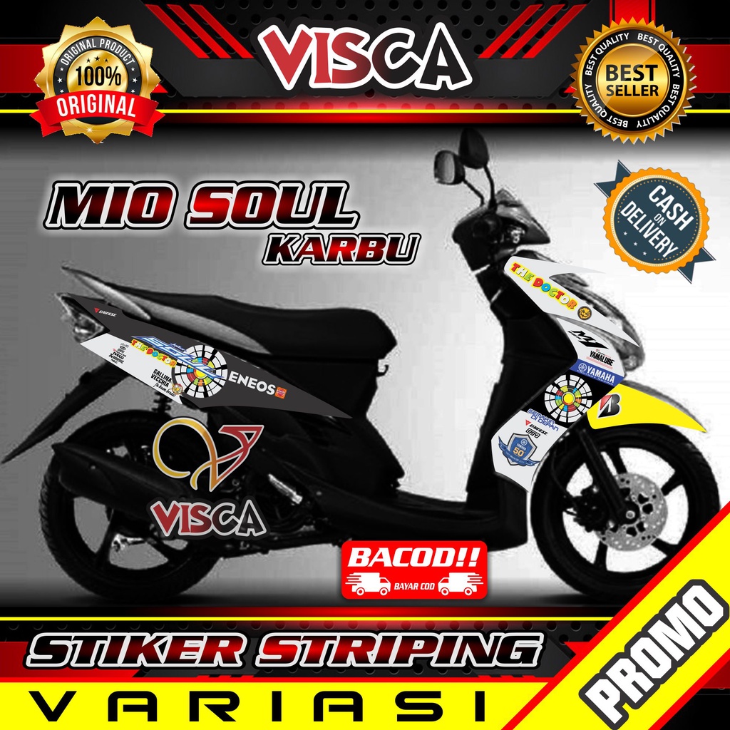 Striping Mio Soul Karbu - Stiker Sticker Striping Variasi Lis Yamaha Mio Soul Karbu - Striping Holog