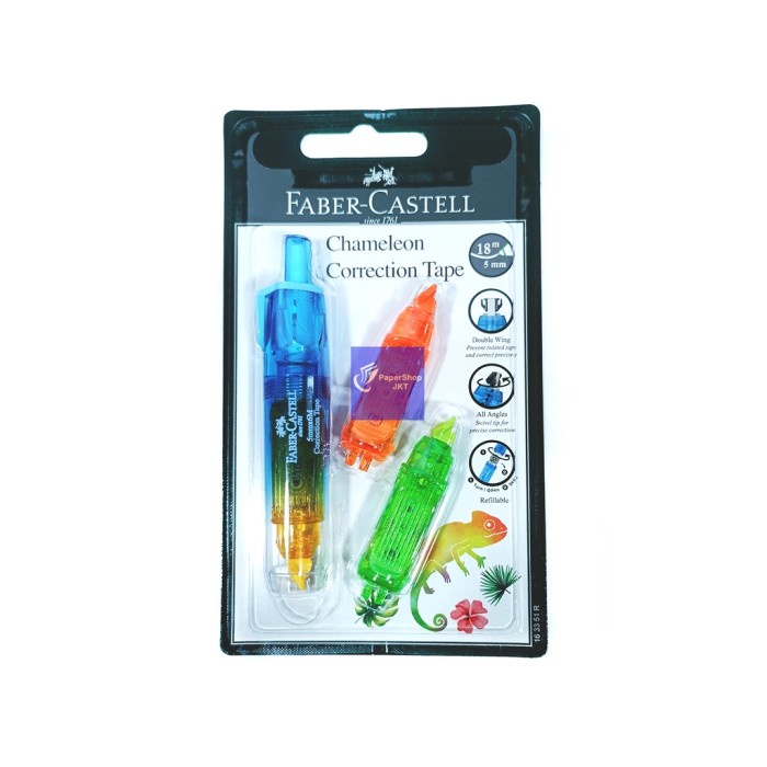 

FABER CASTELL Correction Tape Chameleon 18m x 5mm - Per Pcs - BIRU