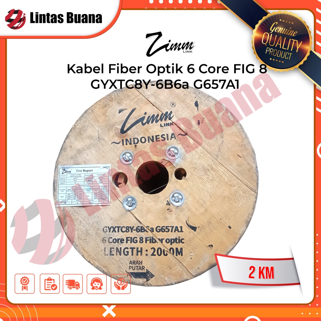 Kabel Fibr Optik  6Core FIGURE 8 2000 Meter Zimmlink