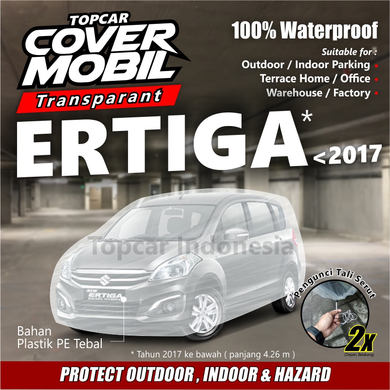 Cover Mobil Transparan Plastik Suzuki Ertiga Dreza Tebal Plastik Waterproof Outdoor Indoor Part Mobil  Aksesoris Exterior Selimut Pelindung Anti Air