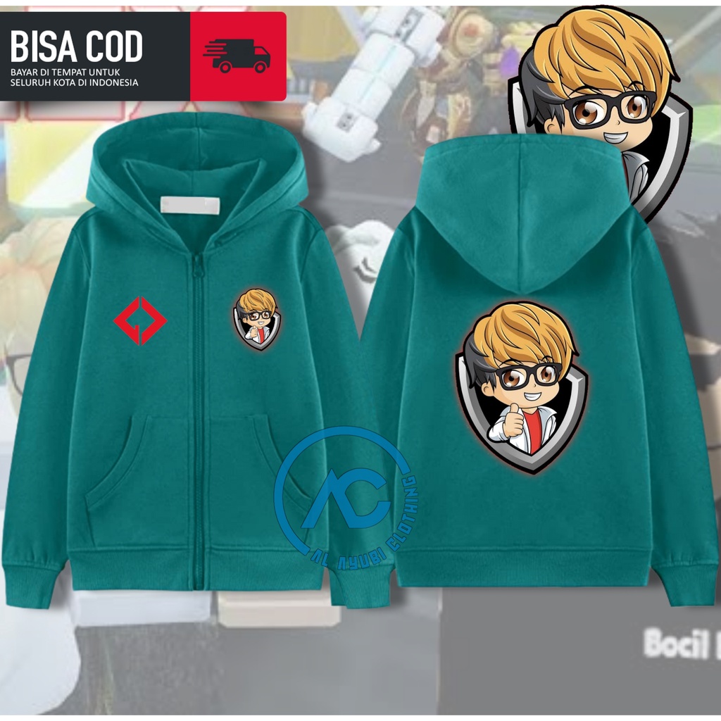 Hoodie Zipper Anak Mikocil Gamer Cupu Youtubers