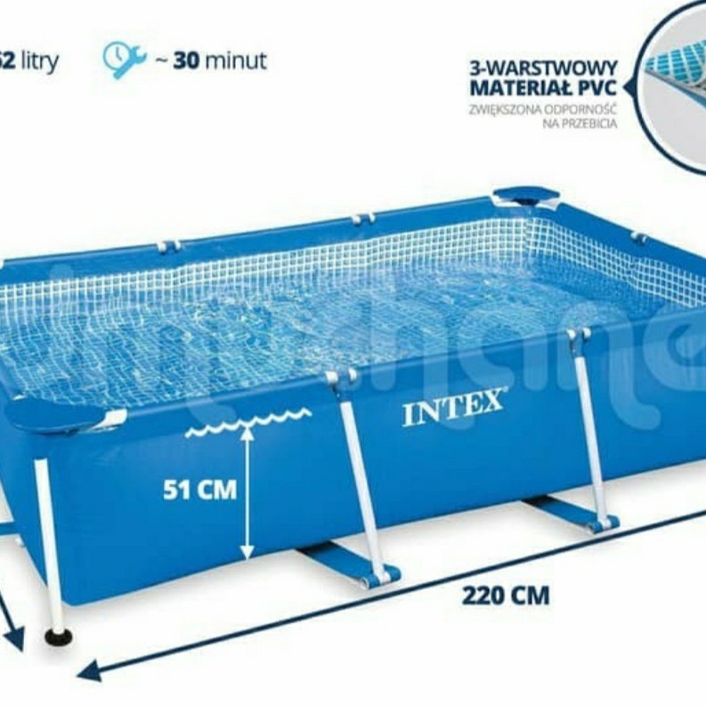 INTEX 28271 Kolam Renang Keluarga Rectangular Frame Pool 2.6m (MBS)