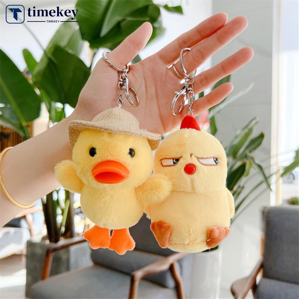 Timekey Mainan Boneka Plush Bentuk Angry Chicken 12cm Untuk Gantungan Kuncitashadiah Natalulang Tahun F2S7