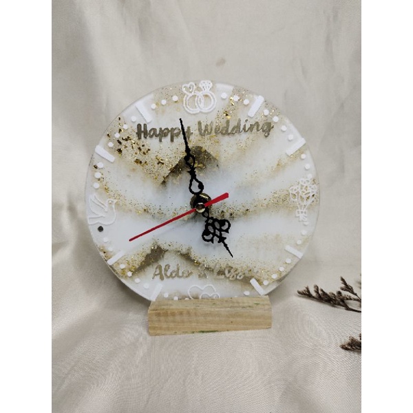 Jam Meja Resin | Jam Meja Akrilik Custom | Kado Jam Meja Custom |