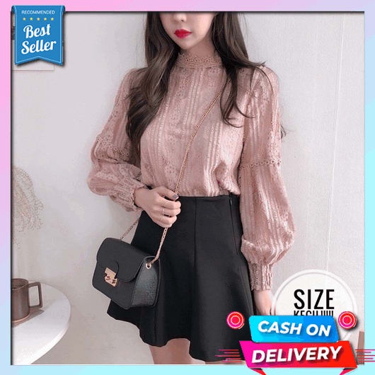 Baju Blouse Atasan Wanita Terbaru 2021 Korea Korean Style Mport Top Muslim Polos Fashion Remaja Wani