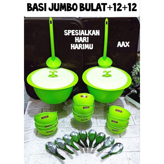 BASI JUMBO BULAT SET MANGKOK KECIL + SENDOK
