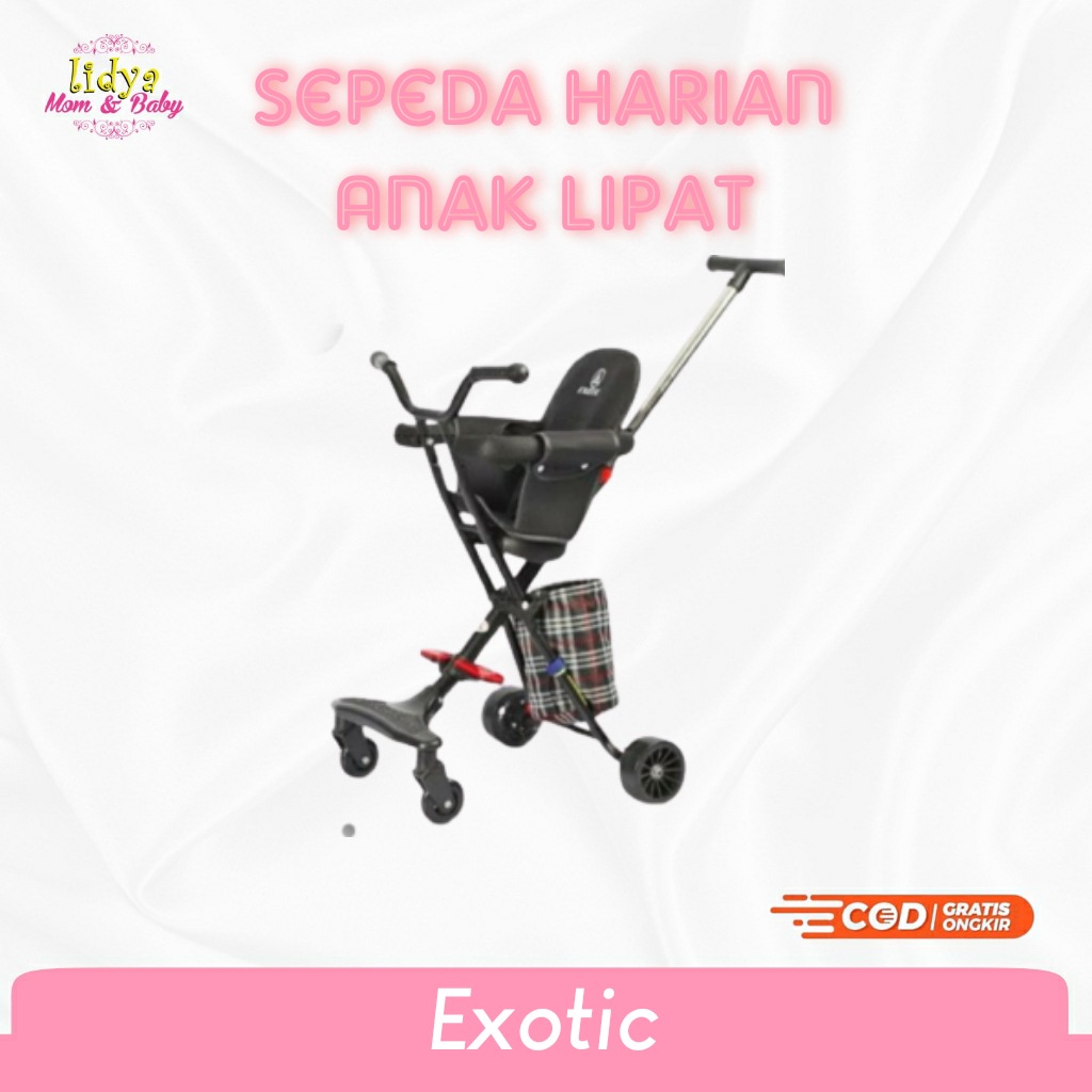 EXOTIC STROLER LIPAT TRAVELLING ANAK DAN BABY RODA 3 KERETA DORONG BAYI RODA 3