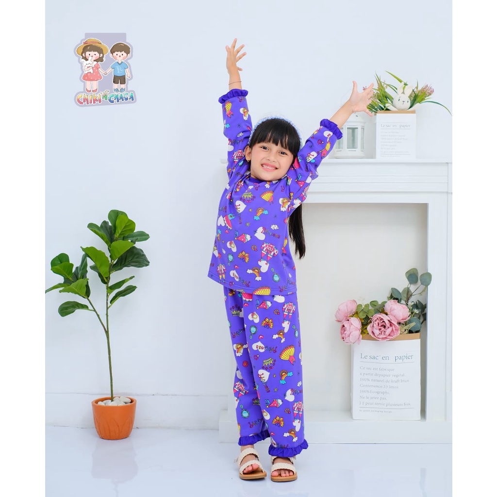 Baju tidur Piyama anak Chiki n chaca By raggakids